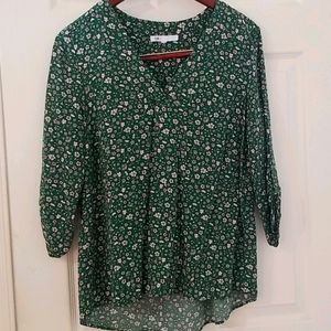 Dr2  Green and pink blouse